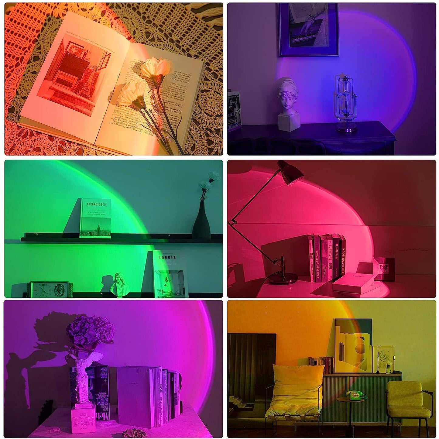 Plastic Sunset Lamp ,Projector Led Light Rainbow Night Light 360