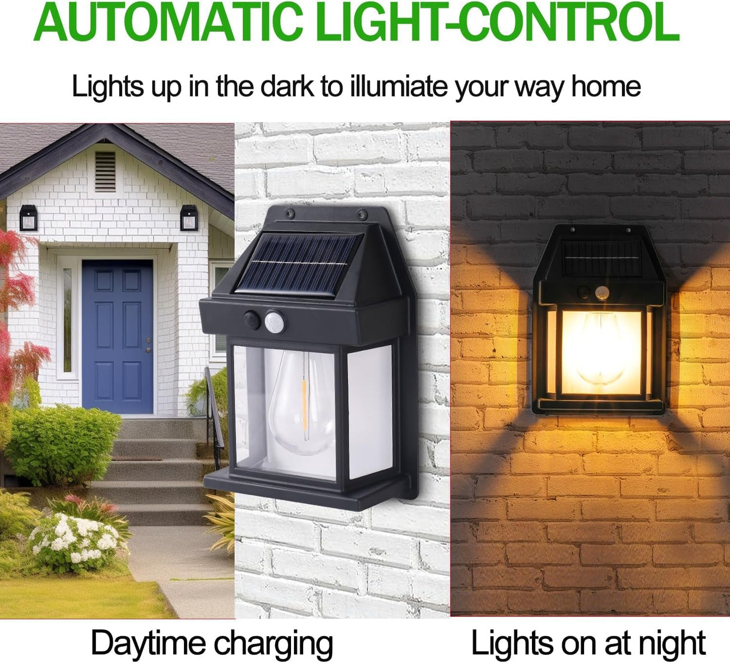 Solar Wall Lights Outdoor, Wireless With Motion Sensors (Pack of 2)