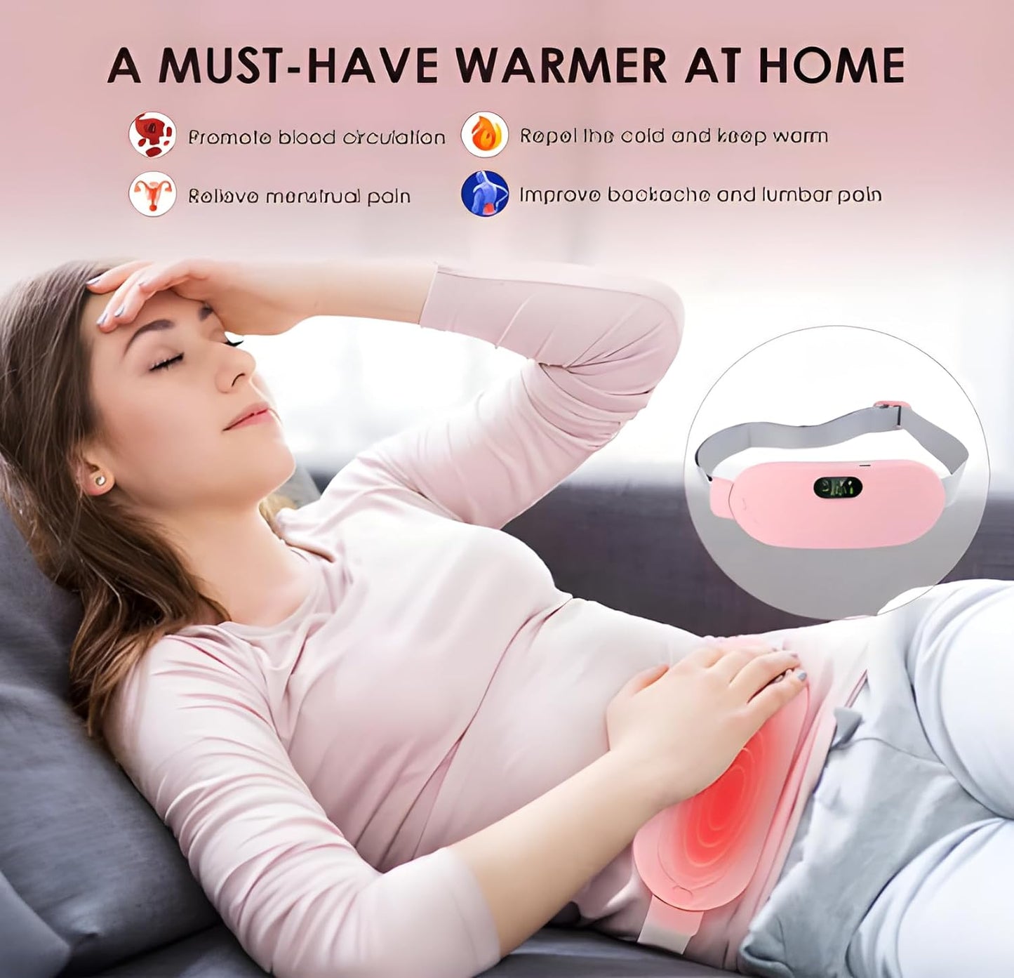 Period Cramp Relief Massager & Heating Pad Premium