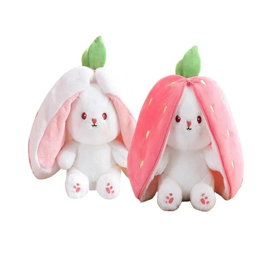 Reversible Rabbit Strawberry Stuffed Toy