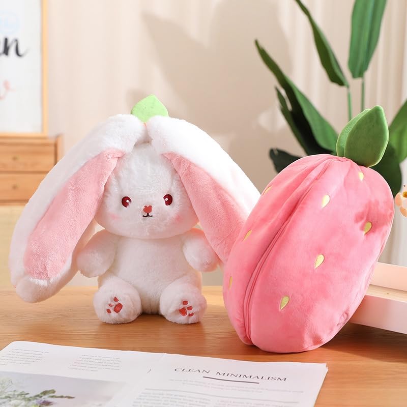 Reversible Rabbit Strawberry Stuffed Toy
